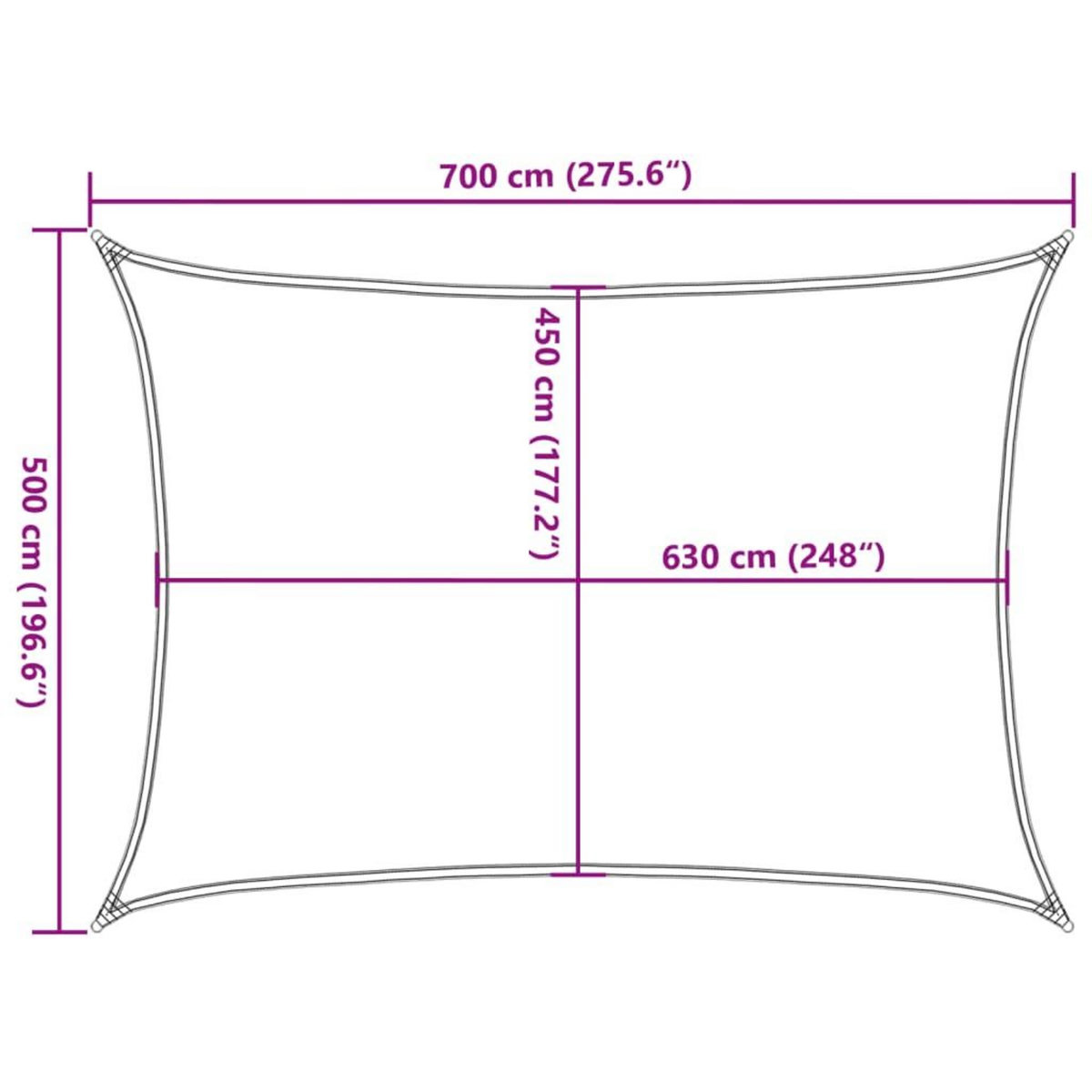VIDAXL Voile d'ombrage 160 g/m^2 Blanc 5x7 m PEHD