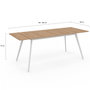 Voir la diapositive 6 : ID MARKET Table scandinave extensible rectangle INGA 6-10 personnes plateau bois pieds blancs 160-200 cm