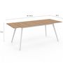 Voir la diapositive 6 : ID MARKET Table scandinave extensible rectangle INGA 6-10 personnes plateau bois pieds blancs 160-200 cm
