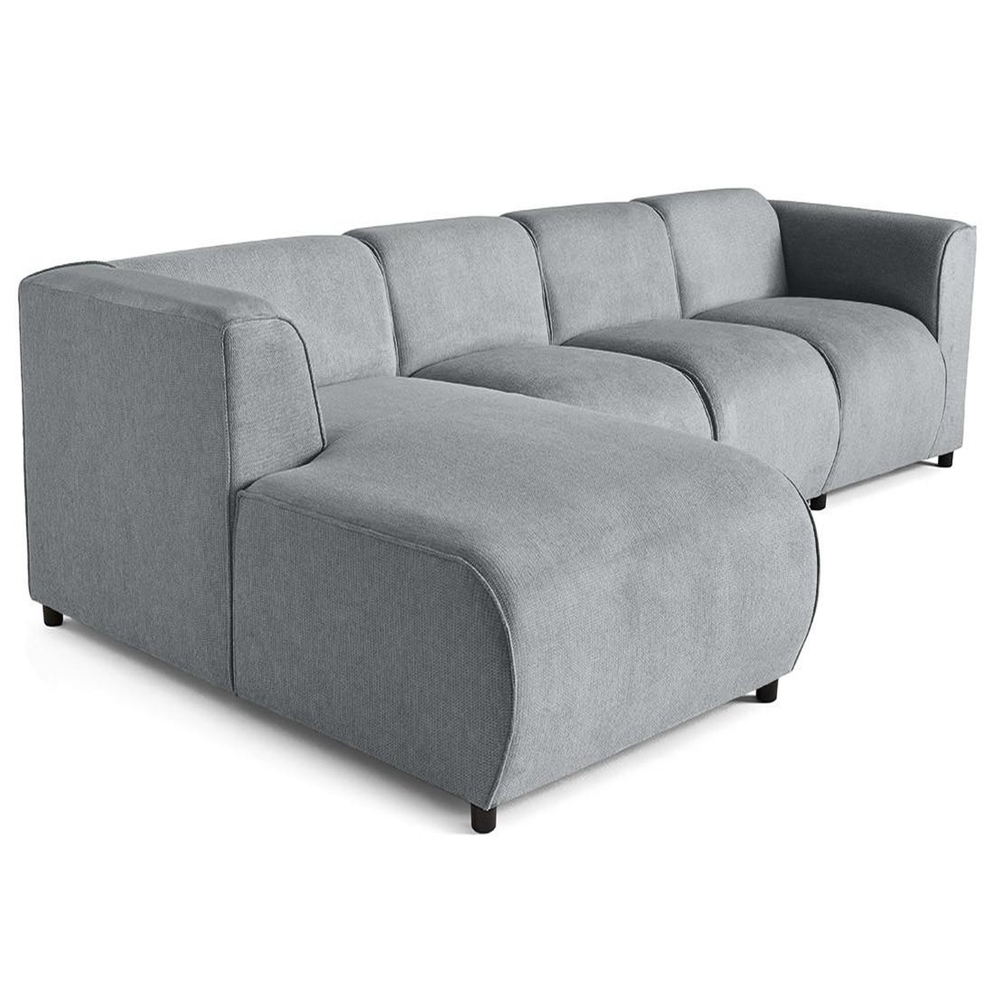 Voir la diapositive 2 : LISA DESIGN Suaro - canapé modulable d'angle gauche 5 places en tissu texturé
