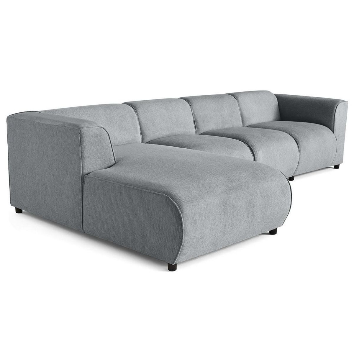 LISA DESIGN Suaro - canapé modulable d'angle gauche 5 places en tissu texturé