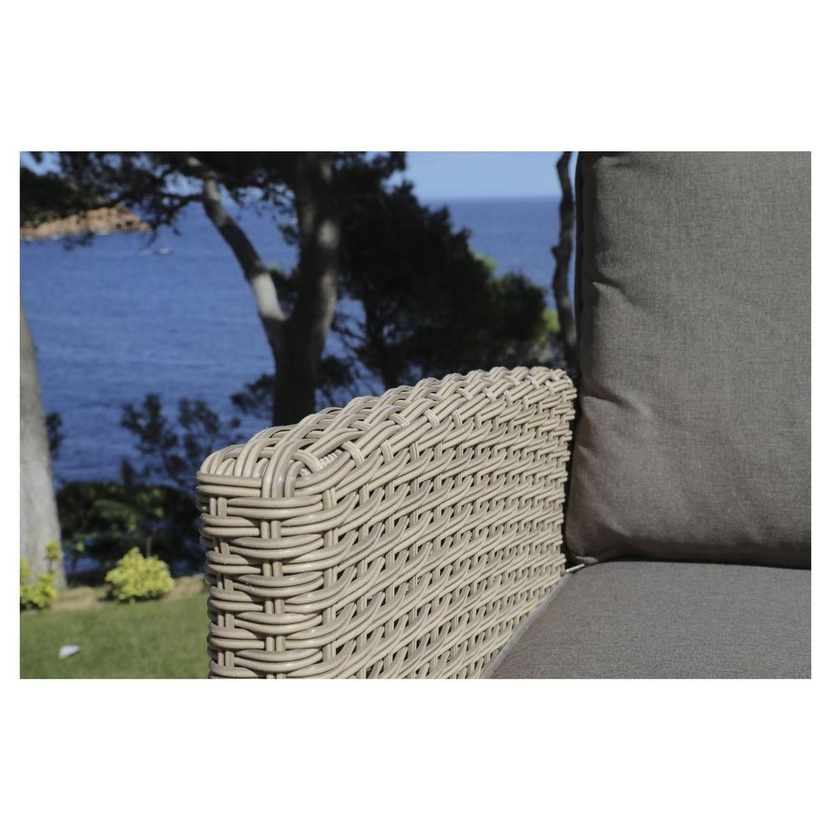 Salon bas de jardin 4 personnes en résine tréssée ACACIA