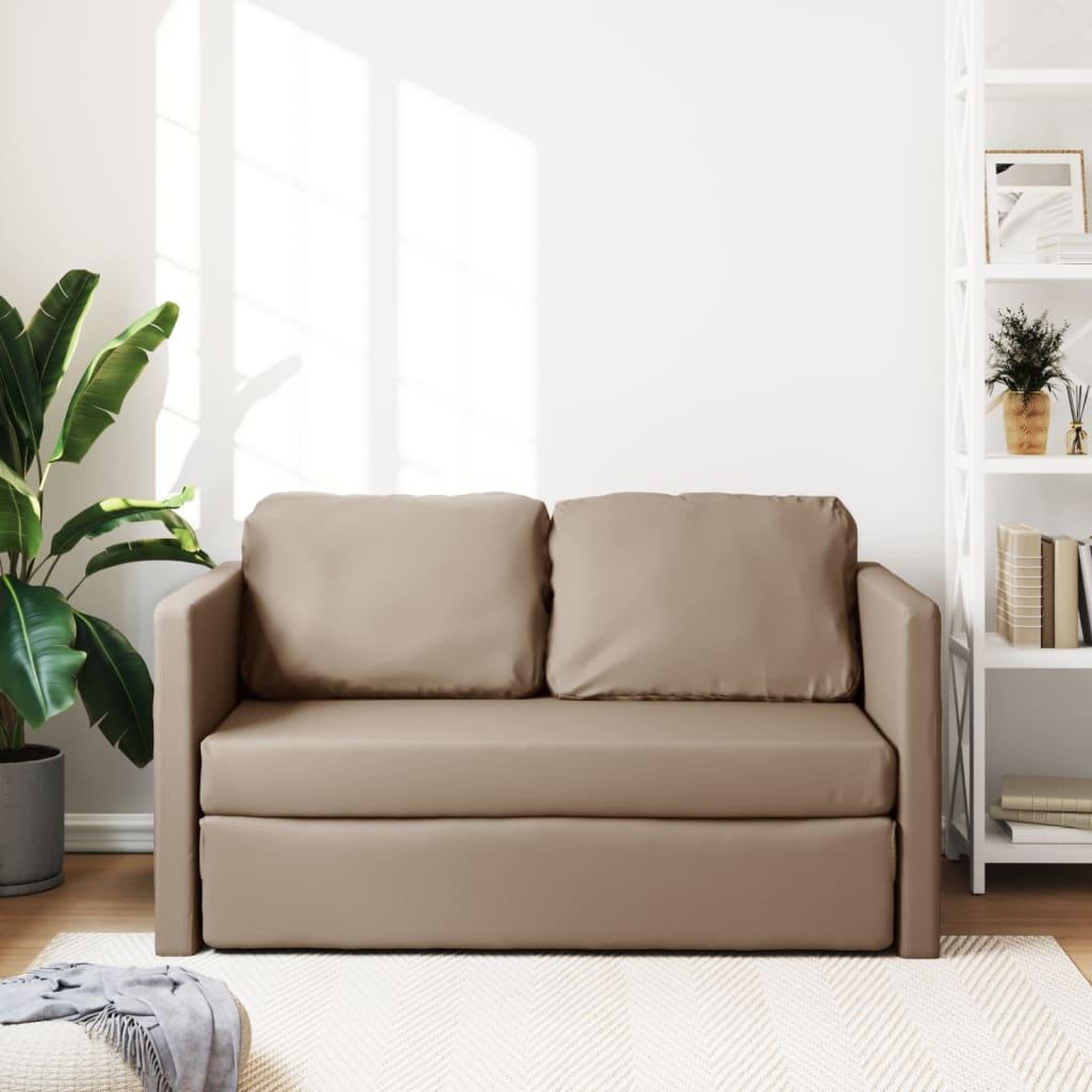 Voir la diapositive 3 : VIDAXL Canape-lit 2 en 1 cappuccino 112x174x55 cm similicuir