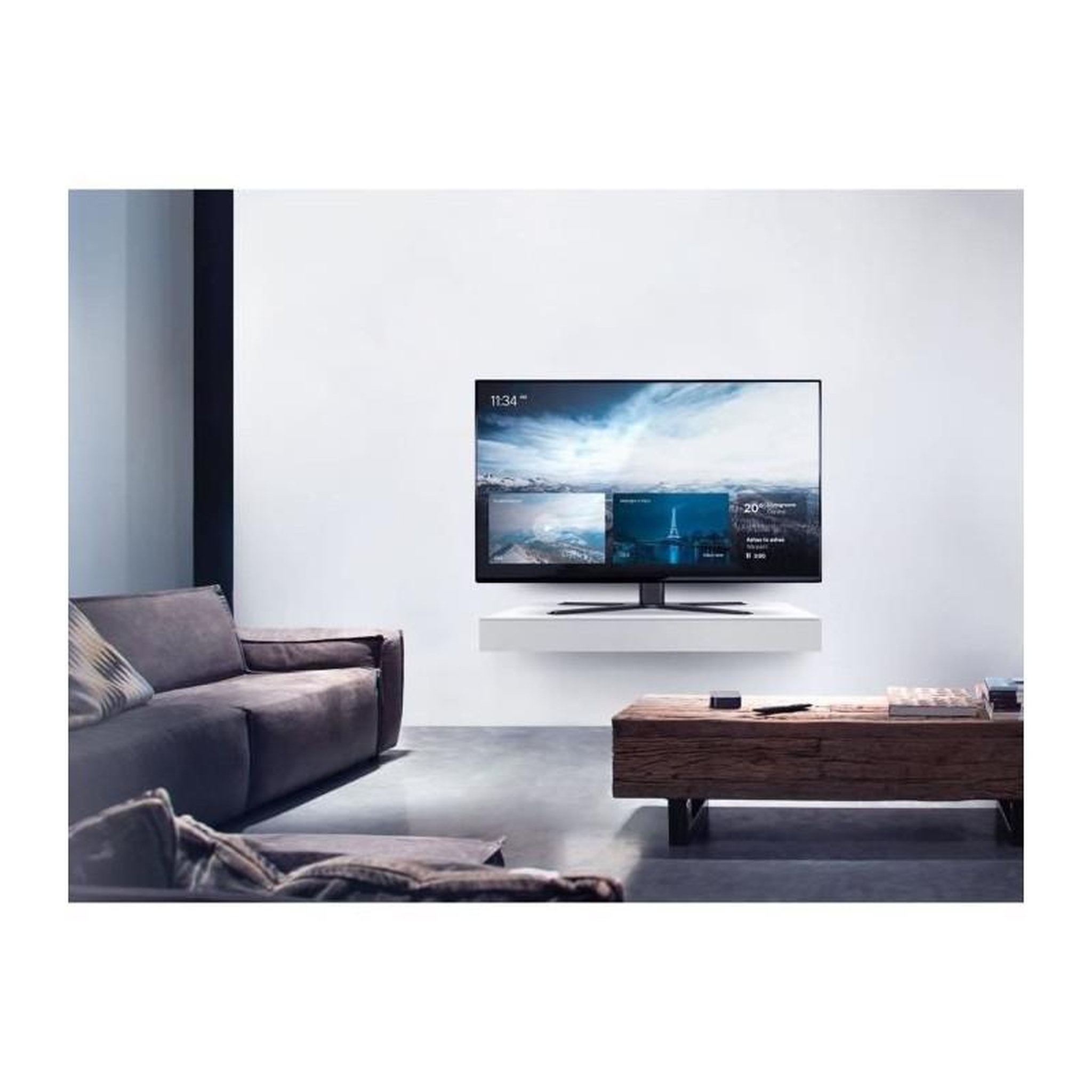 Voir la diapositive 2 : One For All ONE FOR ALL - Pied TV a poser 32-65 Gamme Solid - Inclinable 15? + Orientable 90? - Compatible pour ecrans 32-65/81-165cm