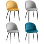 Voir la diapositive 1 : HOMCOM Chaises de visiteur design scandinave - lot de 4 chaises - velours gris bleu canard moutarde