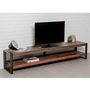 Voir la diapositive 2 : Paris Prix Meuble TV en Teck Industriel  Loft  200cm Marron