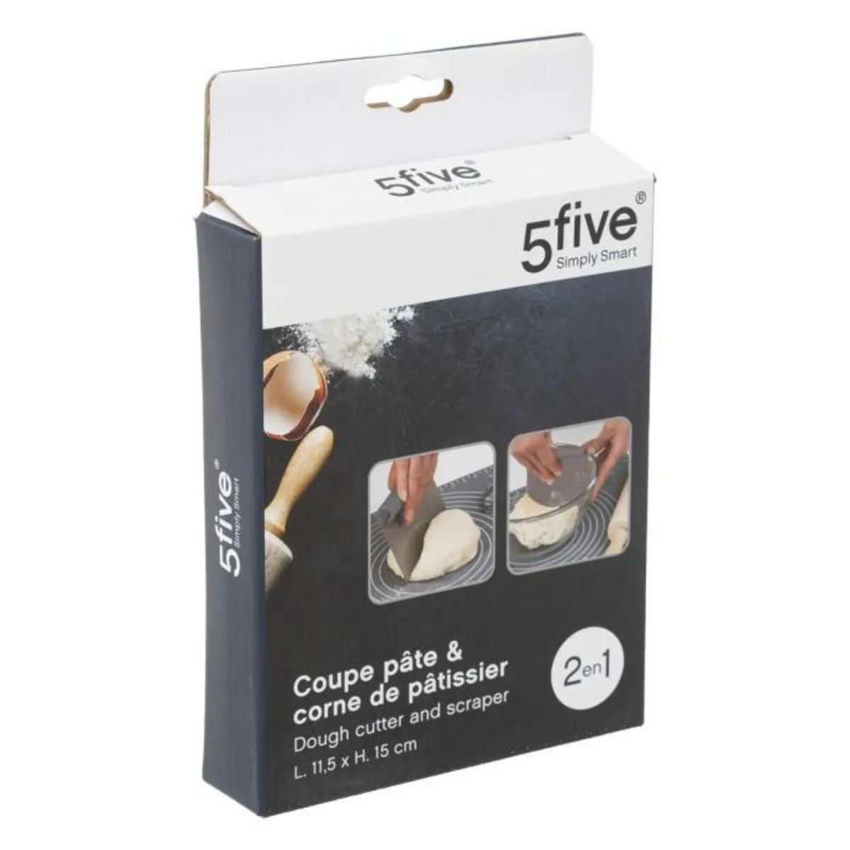 FIVE Coupe Pâte & Corne de Pâtisserie  2 en 1  15cm Gris