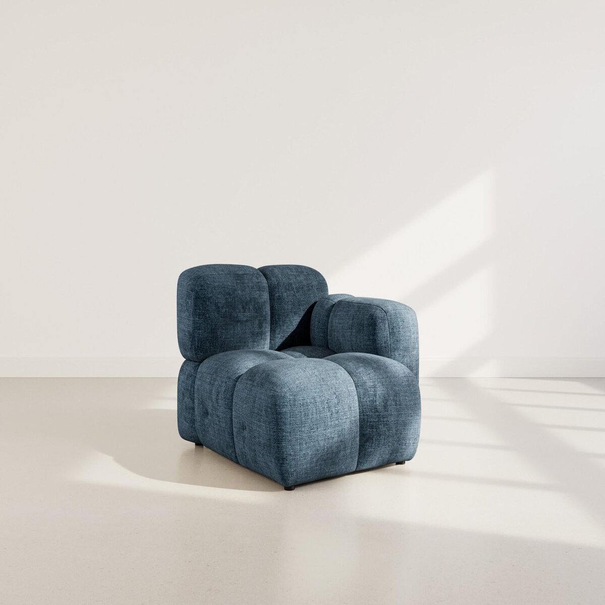 LISA DESIGN Grace - module d'assise droit en velours texturé