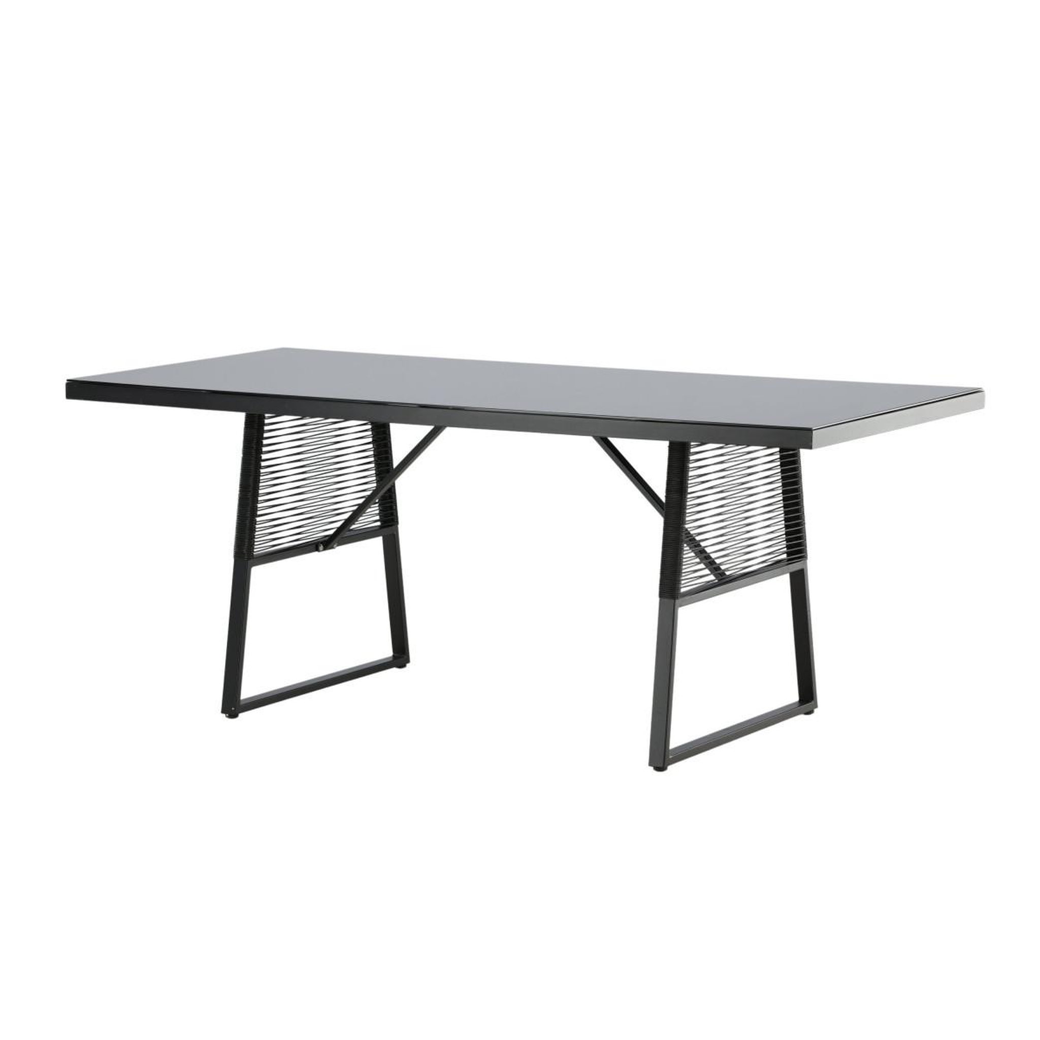 Voir la diapositive 5 : Paris Prix Table de jardin en verre  dallas  193cm noir