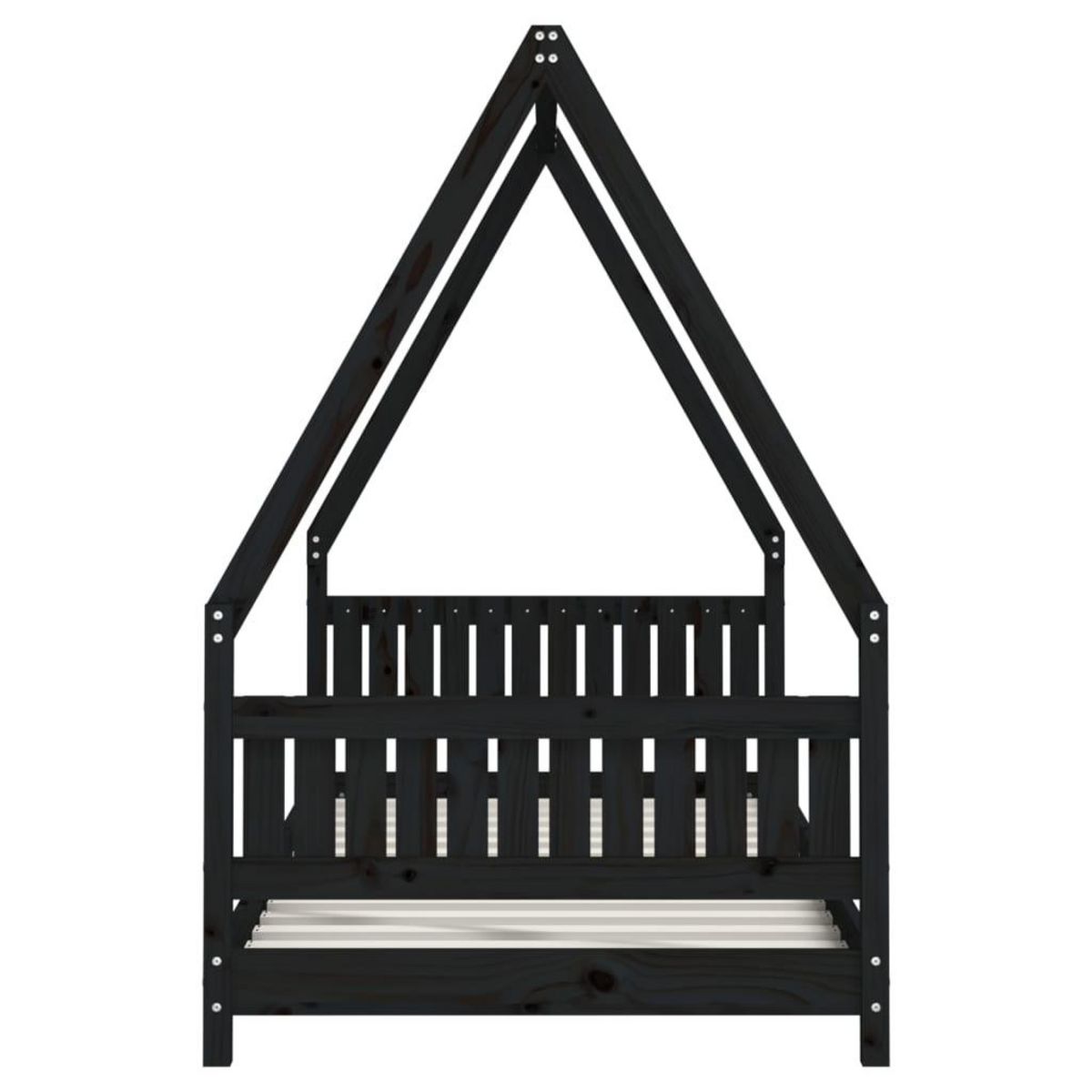 VIDAXL Cadre de lit pour enfants noir 90x190 cm bois de pin massif
