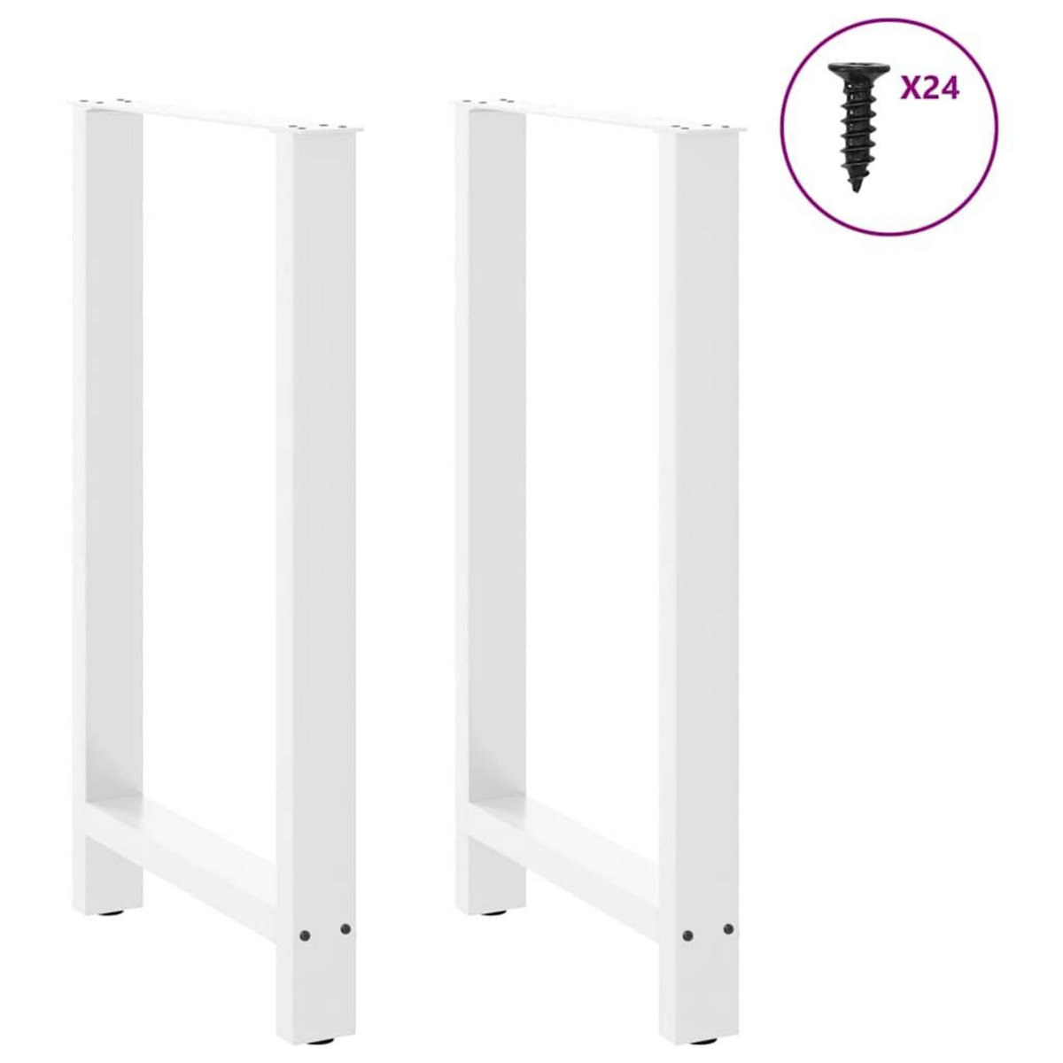 VIDAXL Pieds de table basse blanc 2 pcs 60x(100-101) cm acier