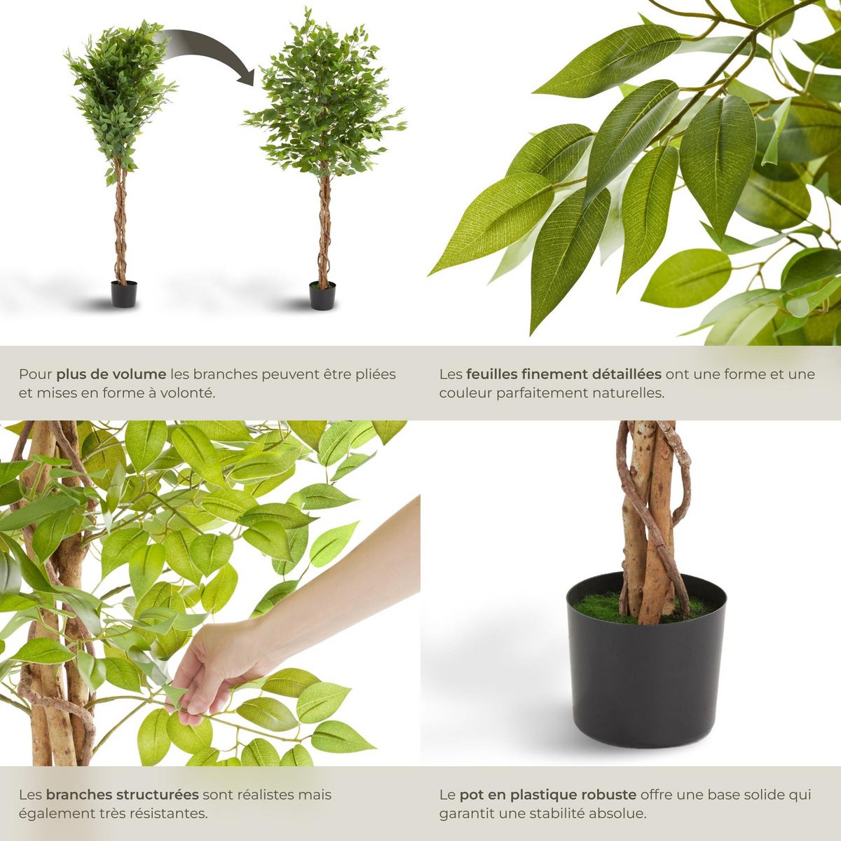 tectake Ficus artificiel design très réaliste vert