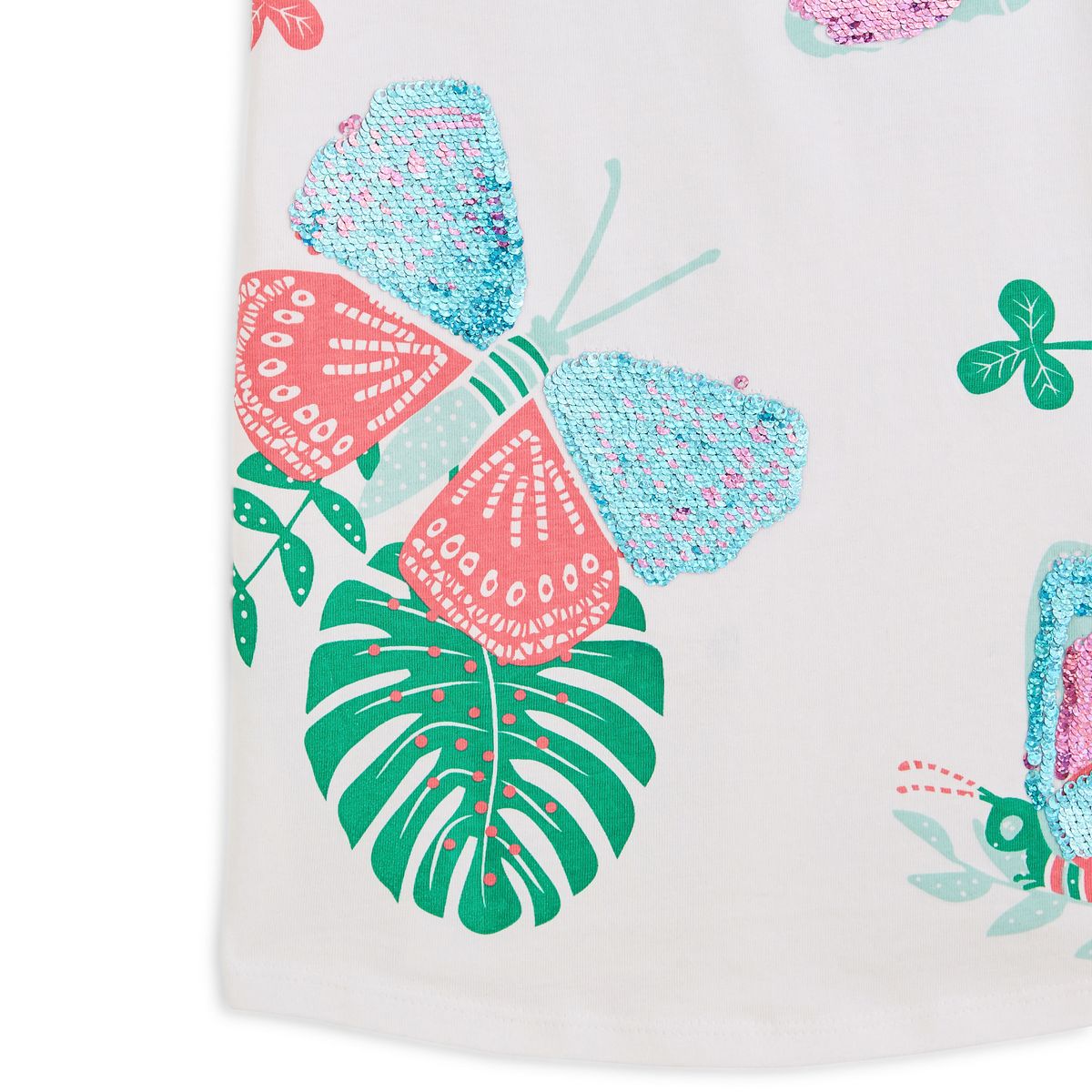 IN EXTENSO T-shirt manches courtes à sequins papillons fille