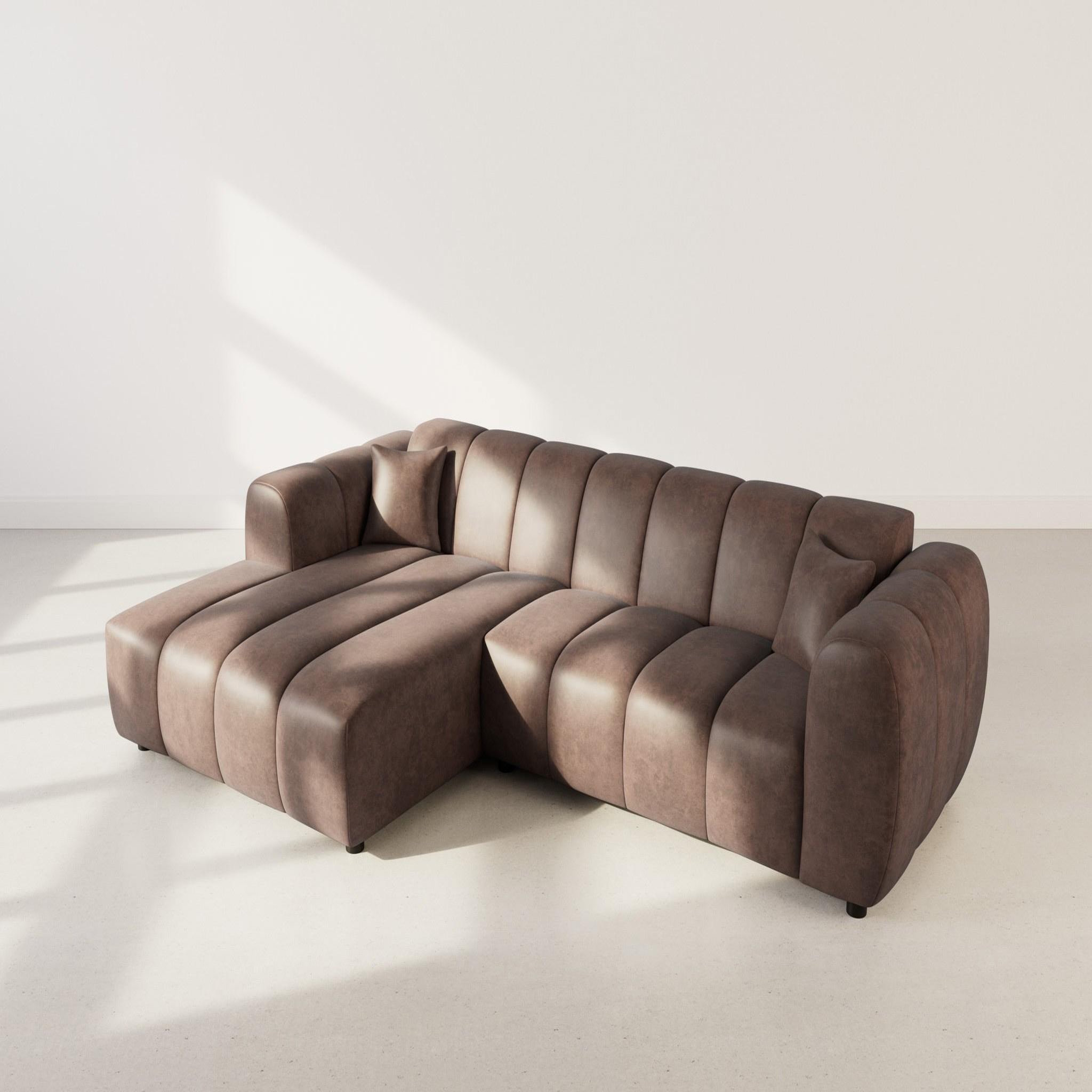 Voir la diapositive 3 : BEST MOBILIER Curtis - canapé d'angle gauche 4 places en simili
