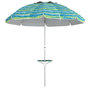 Voir la diapositive 1 : OUTSUNNY Parasol inclinable réglable de plage protection UV50+ Ø190 cm sac et porte-gobelets inclus