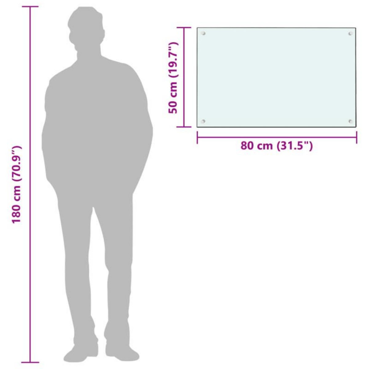 VIDAXL Dosseret de cuisine Blanc 80x50 cm Verre trempé