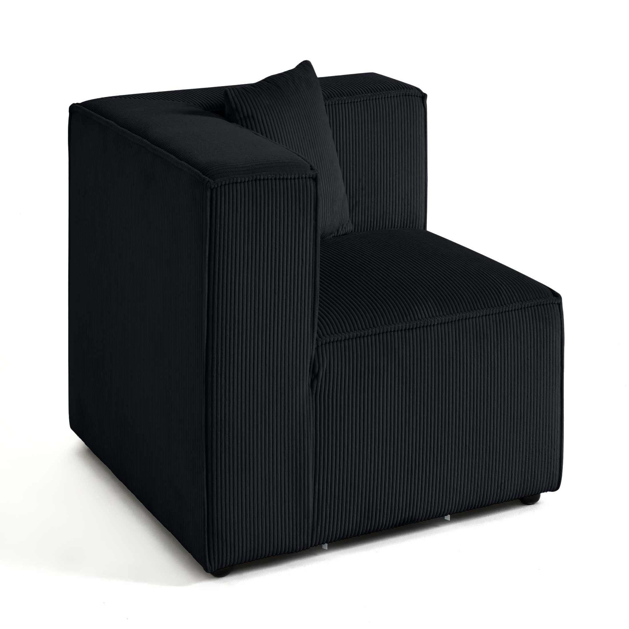 Voir la diapositive 3 : BEST MOBILIER Arty - module d'assise d'angle réversible - en velours côtelé