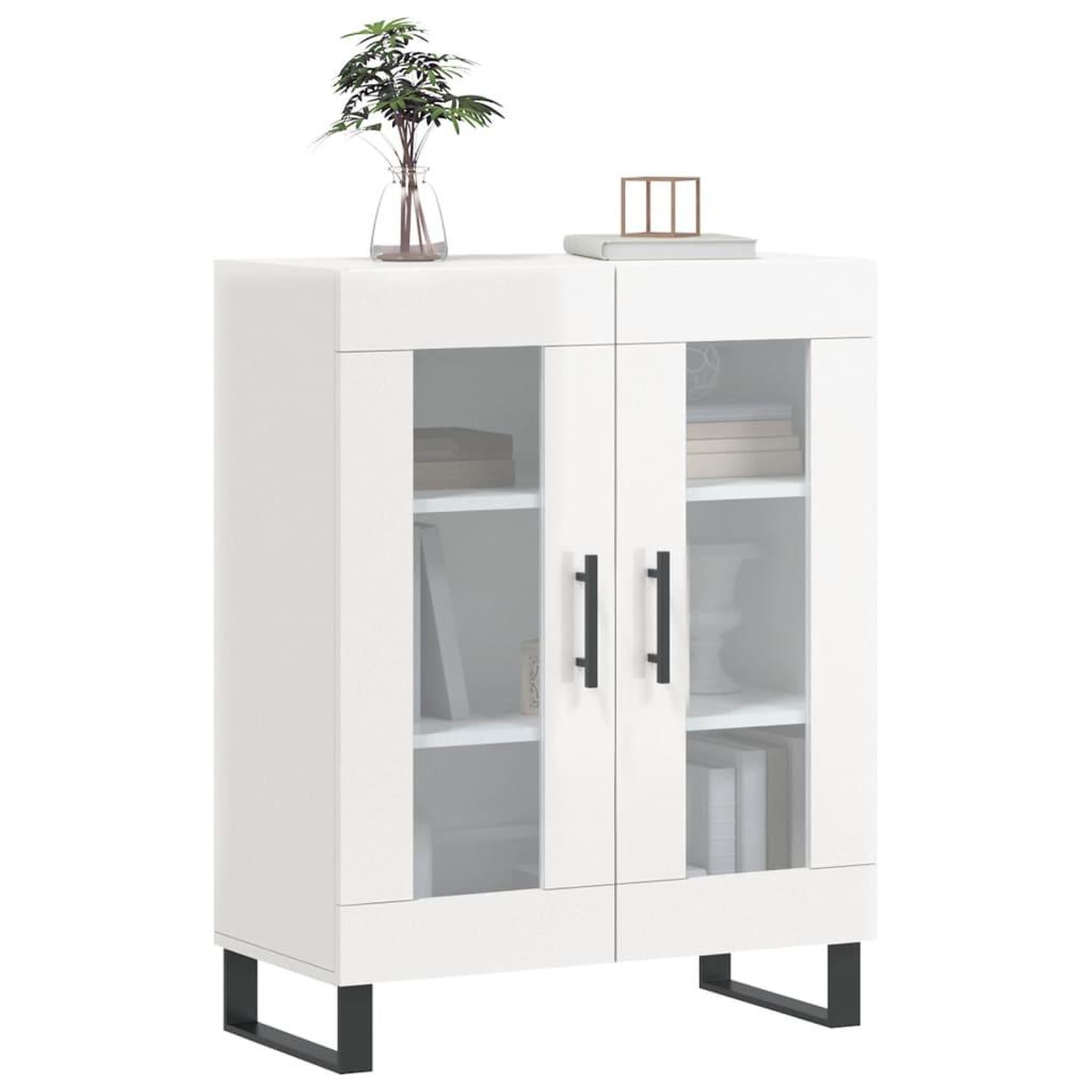Voir la diapositive 3 : VIDAXL Buffet Blanc brillant 69,5x34x90 cm Bois d'ingenierie