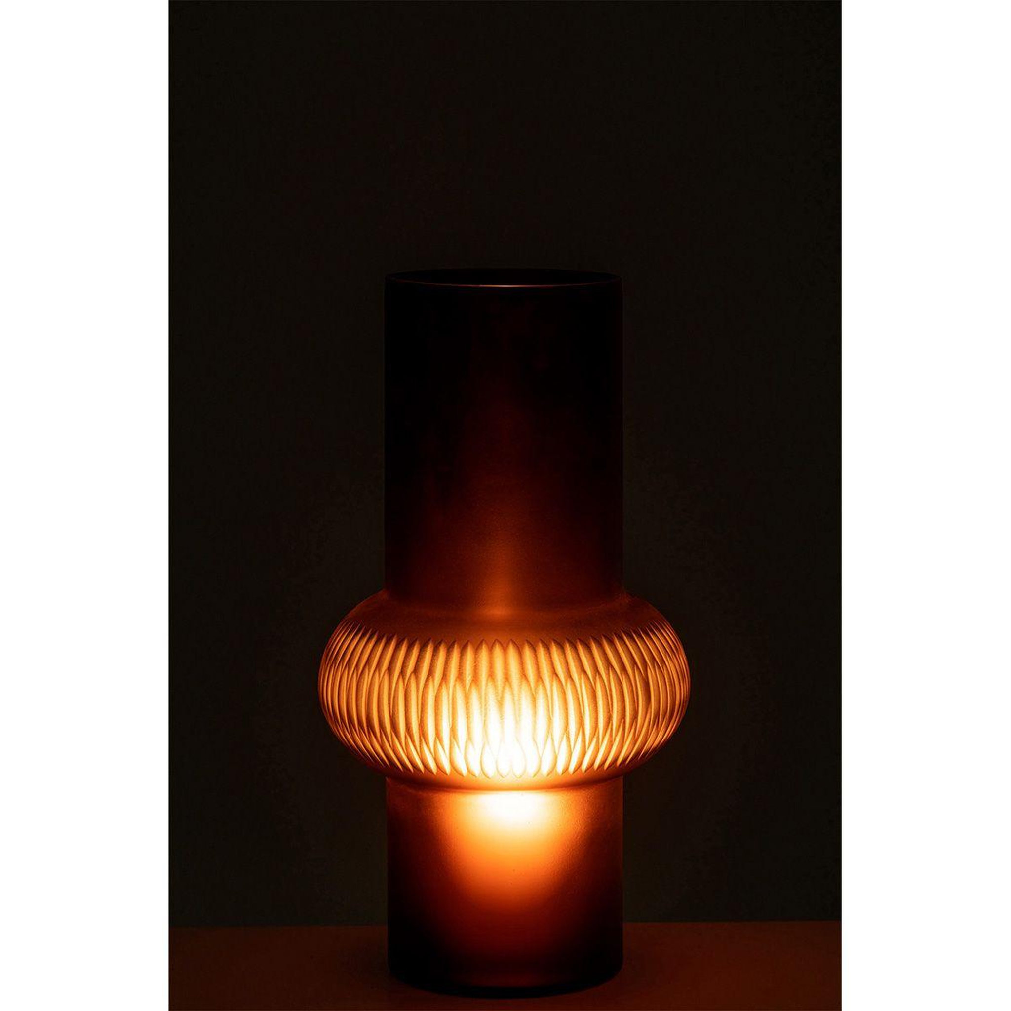 Voir la diapositive 3 : J-LINE Vase design ligne & boule  octave  35cm marron