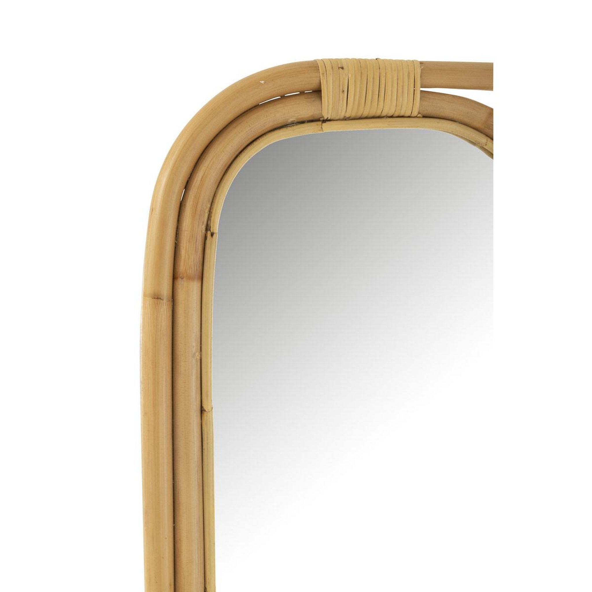 Voir la diapositive 4 : J-LINE Miroir en Rotin  Echelle  152cm Naturel
