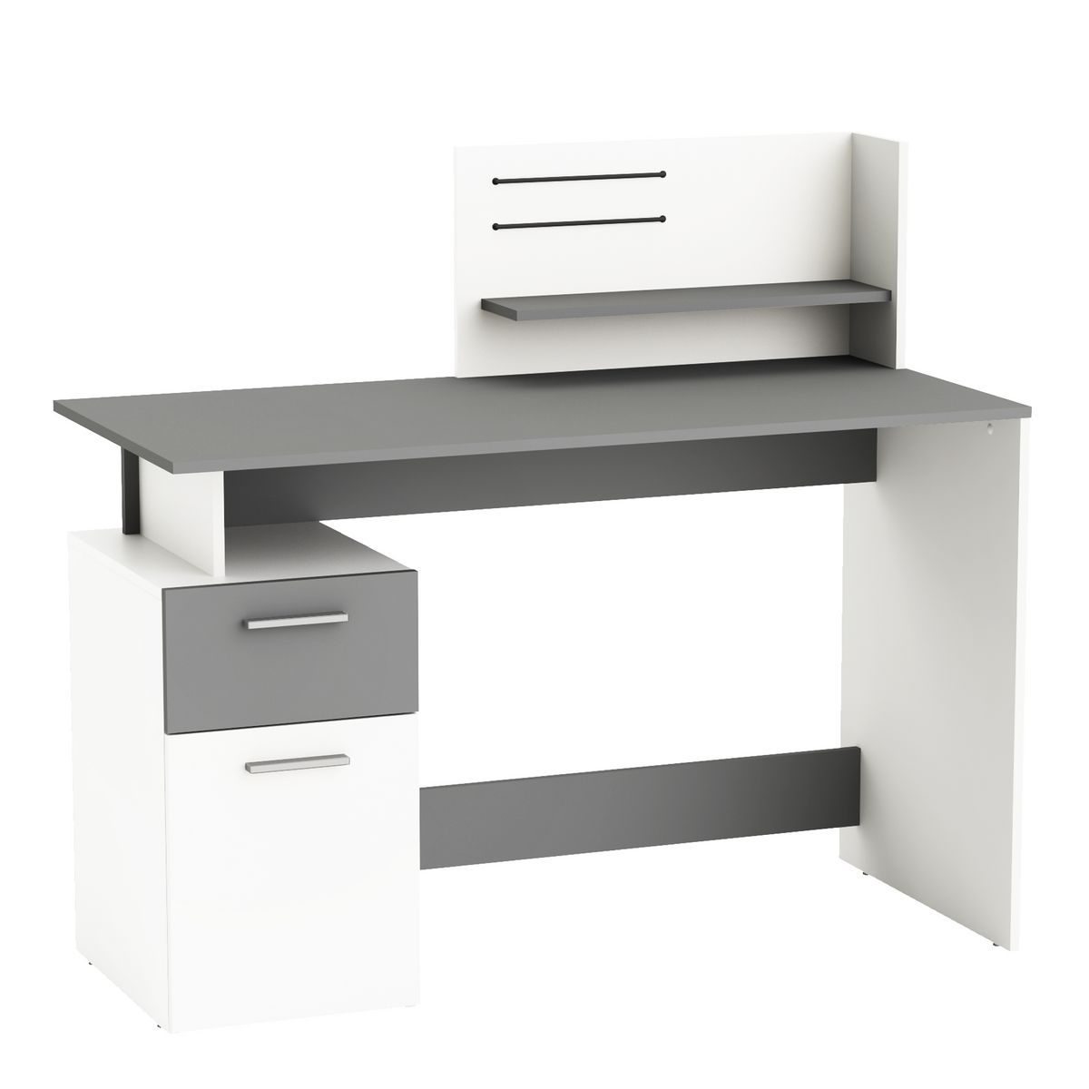 Bureau droit 1 porte 1 tiroir L121cm  GASTON