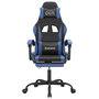 Voir la diapositive 3 : VIDAXL Chaise de jeu pivotante et repose-pied Noir et bleu Similicuir