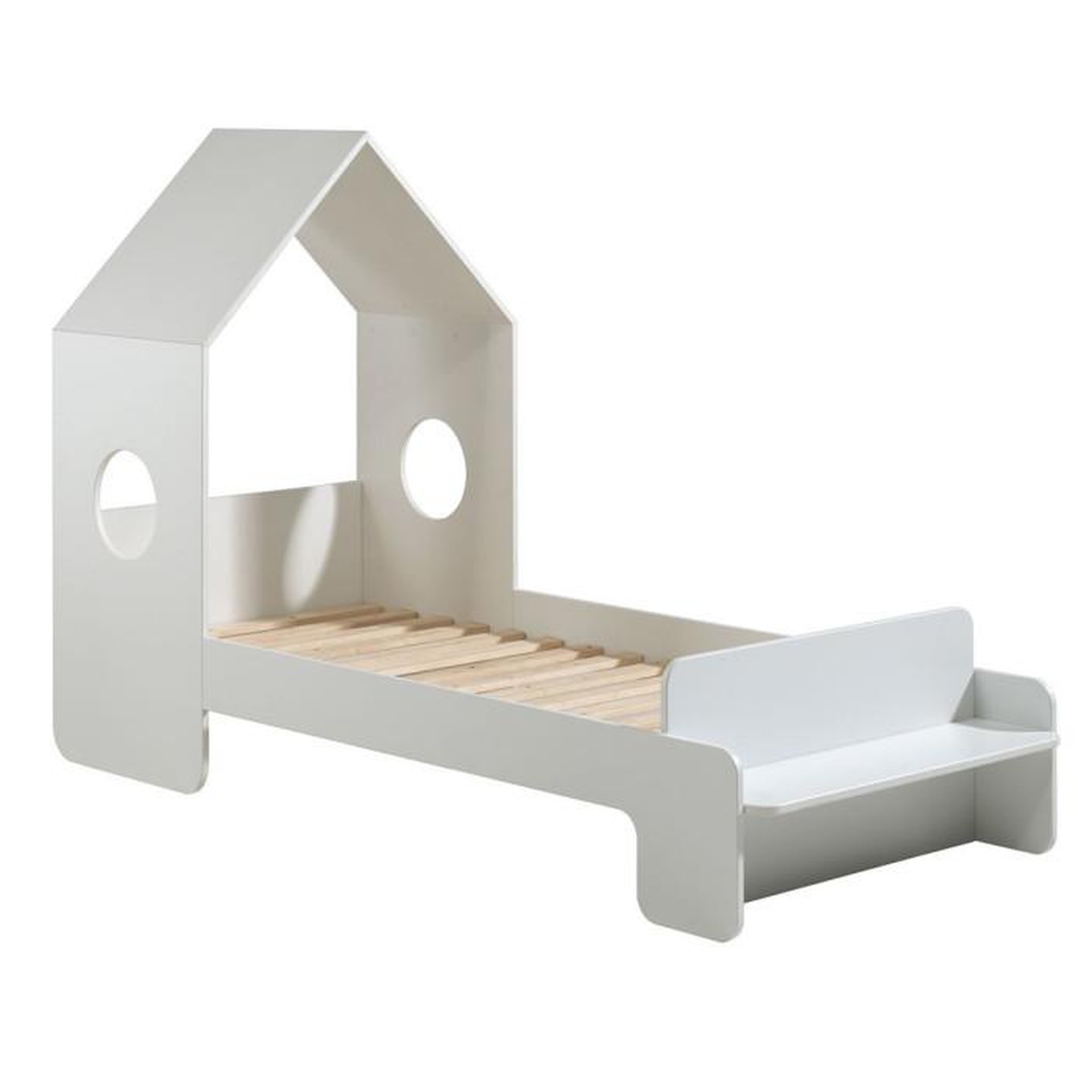 Voir la diapositive 2 : Paris Prix Pack - Lit Cabane Enfant & Armoire  Casami  Blanc & Gris