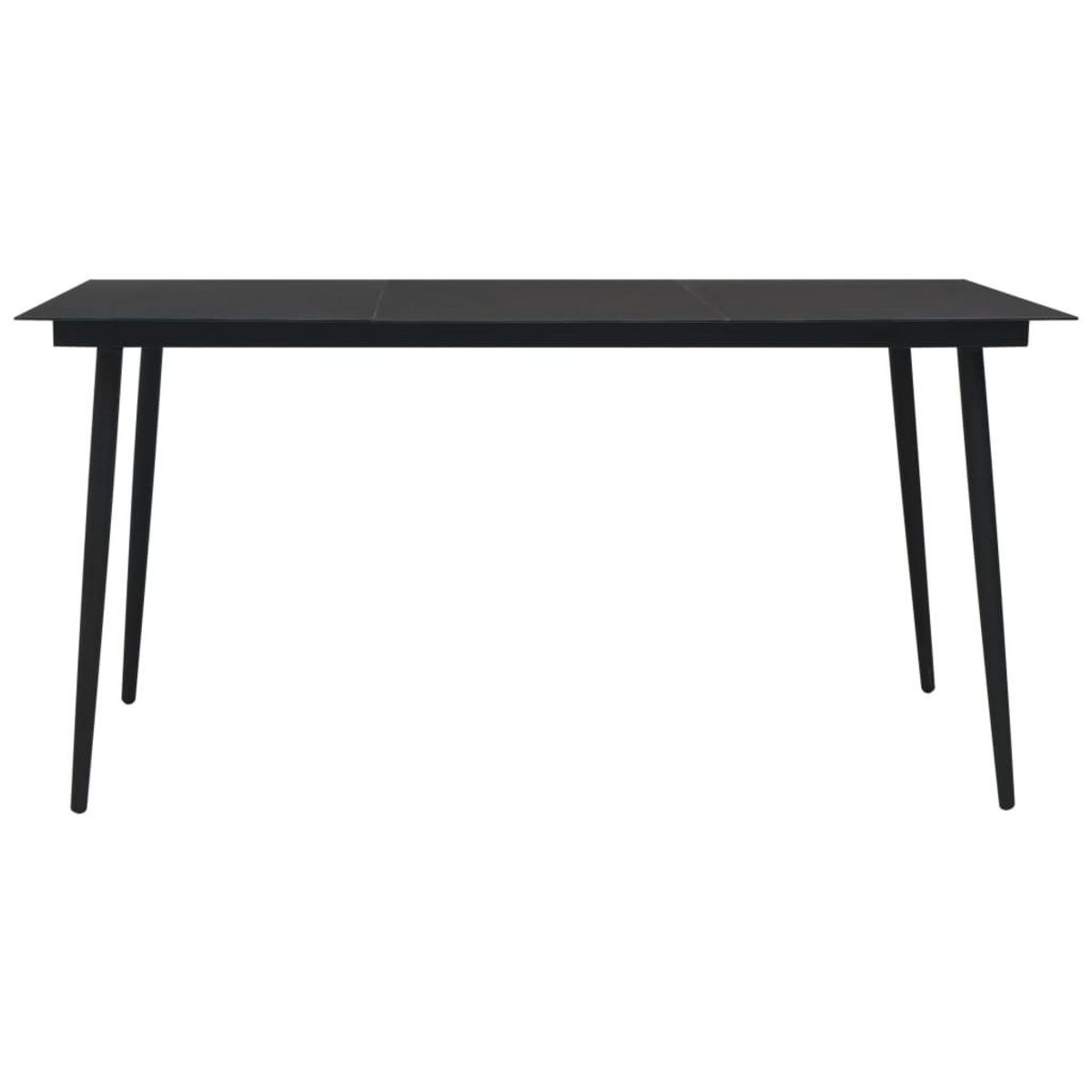 VIDAXL Table a dîner de jardin Noir 190x90x74 cm Acier et verre
