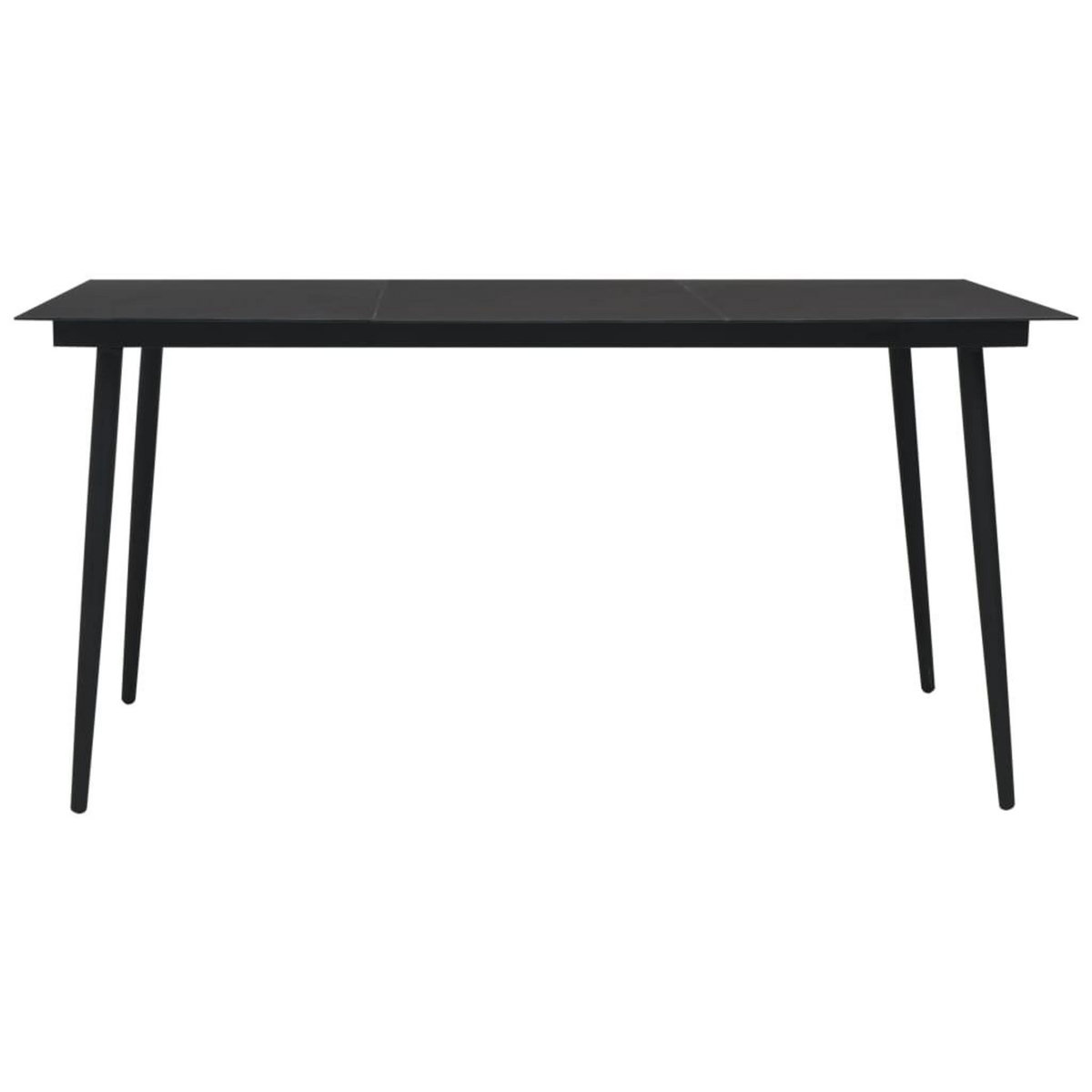 VIDAXL Table a dîner de jardin Noir 190x90x74 cm Acier et verre