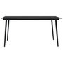 Voir la diapositive 2 : VIDAXL Table a dîner de jardin Noir 190x90x74 cm Acier et verre