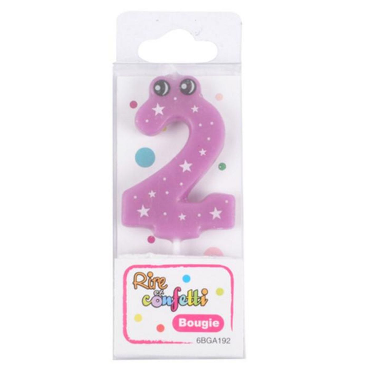 Paris Prix Bougie d'Anniversaire  Chiffre 2  5cm Violet