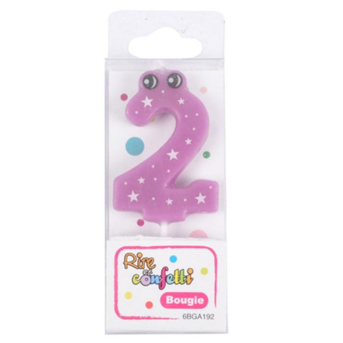 Paris Prix Bougie d'Anniversaire  Chiffre 2  5cm Violet