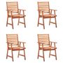 Voir la diapositive 2 : VIDAXL Chaises a manger d'exterieur lot de 4 et coussins Acacia massif