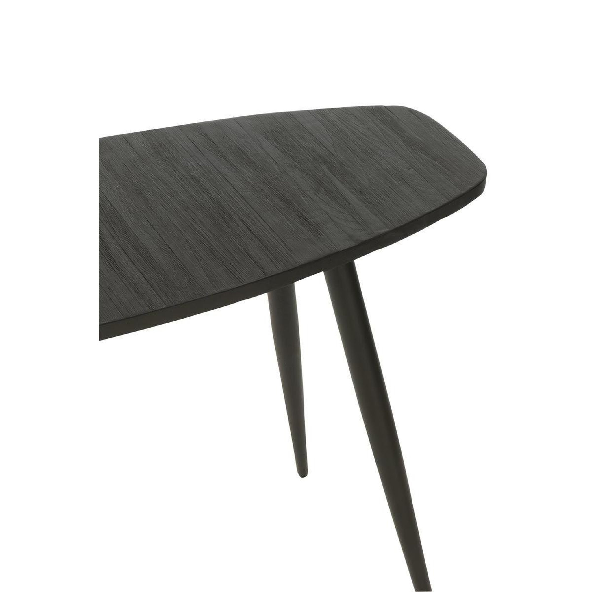 Voir la diapositive 4 : J-LINE Console ovale en bois  teck  120cm noir