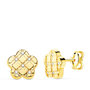 Voir la diapositive 1 : L'ATELIER D'AZUR Boucles d'Oreilles Or 18 Carats 750 Jaune et Zirconiums - Motif Fleurs
