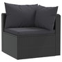 Voir la diapositive 3 : VIDAXL Salon de jardin 5 pcs avec coussins Resine tressee Noir