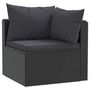 Voir la diapositive 3 : VIDAXL Salon de jardin 5 pcs avec coussins Resine tressee Noir