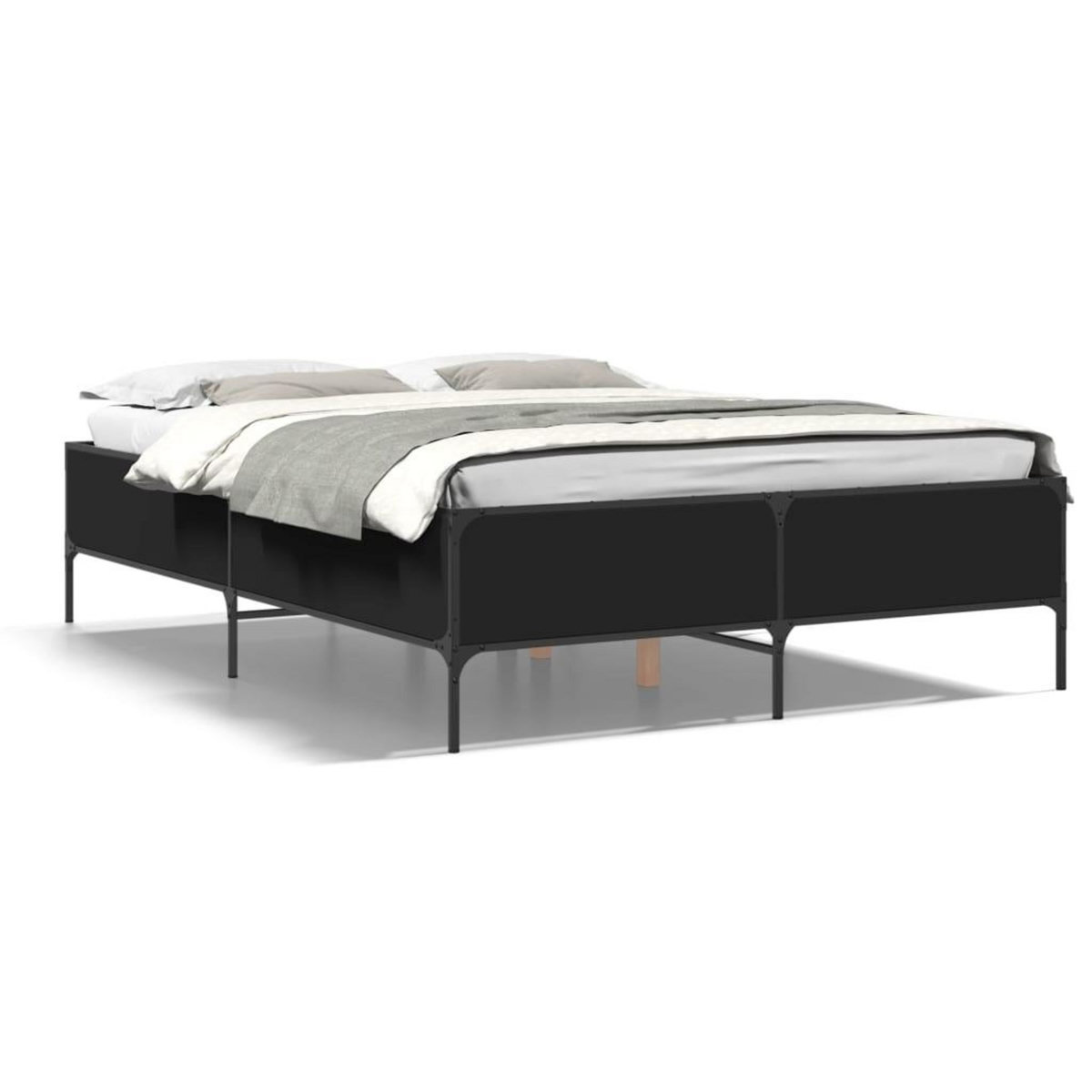 VIDAXL Cadre de lit sans matelas noir 150x200 cm