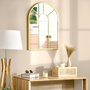Voir la diapositive 6 : HOMCOM Miroir mural style art déco forme voûtée dim. 50L x 70H cm métal doré verre
