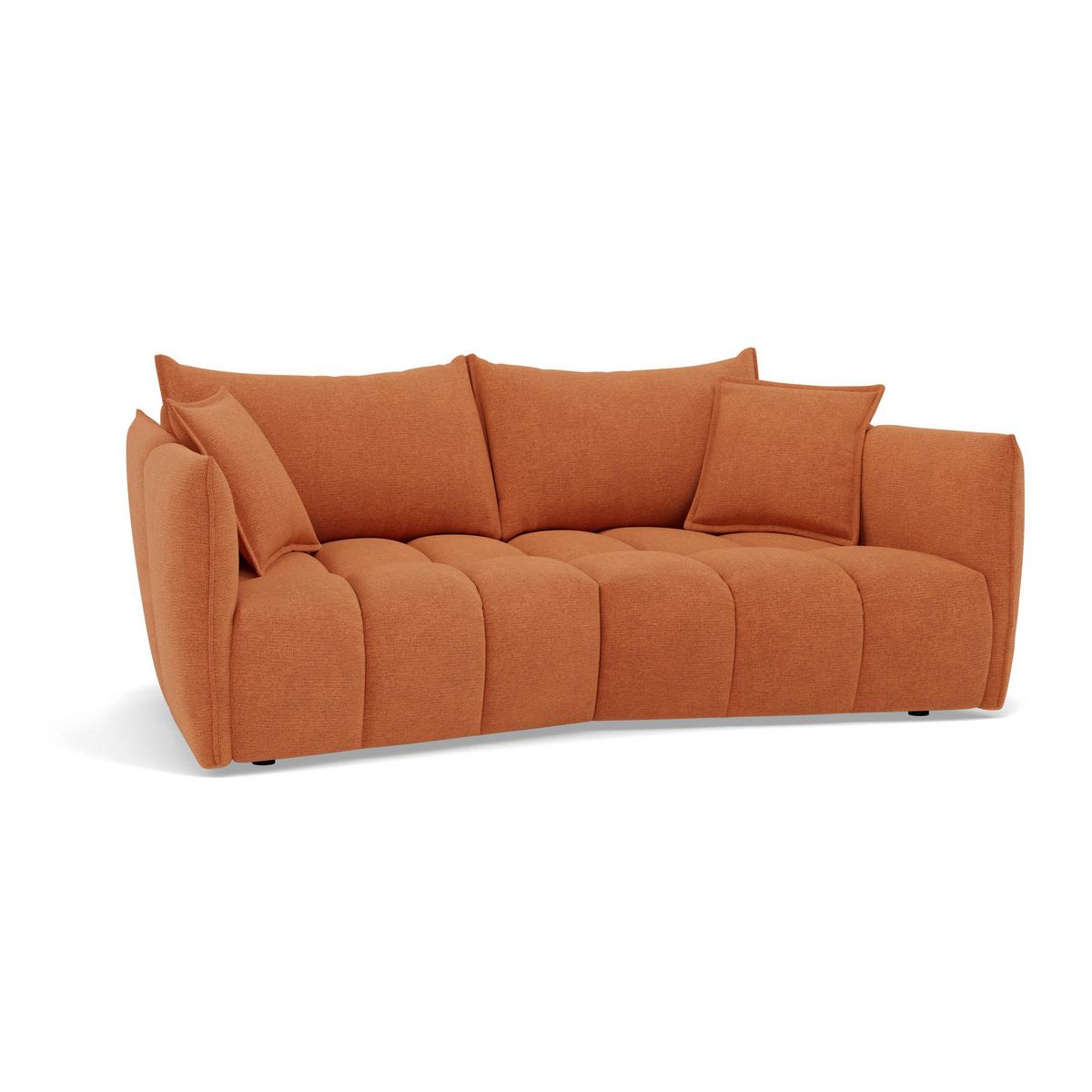 LISA DESIGN Cassiopee - canapé droit 3 places assise profonde en tissu texturé