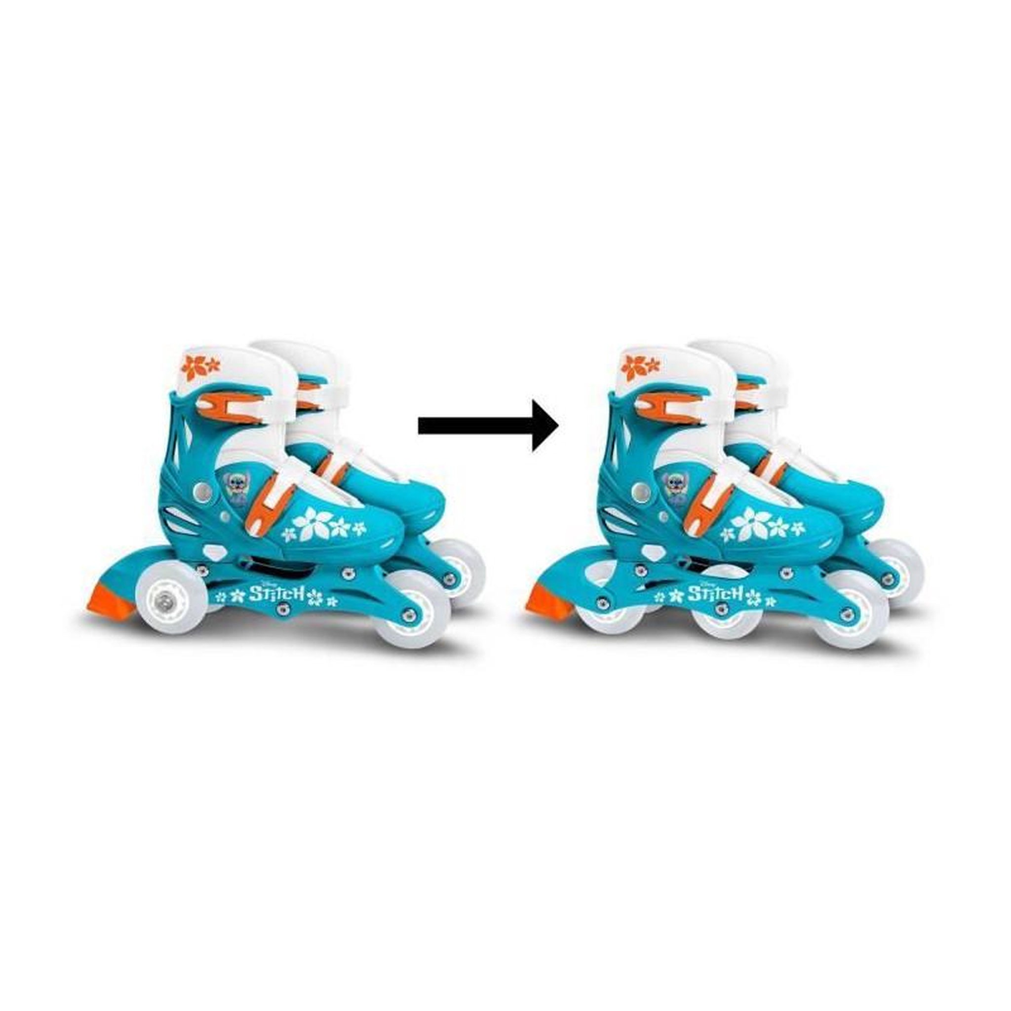 Voir la diapositive 4 : DISNEY Patins en ligne 2-en-1 - DISNEY - STITCH - 3 roues - Taille 27-30