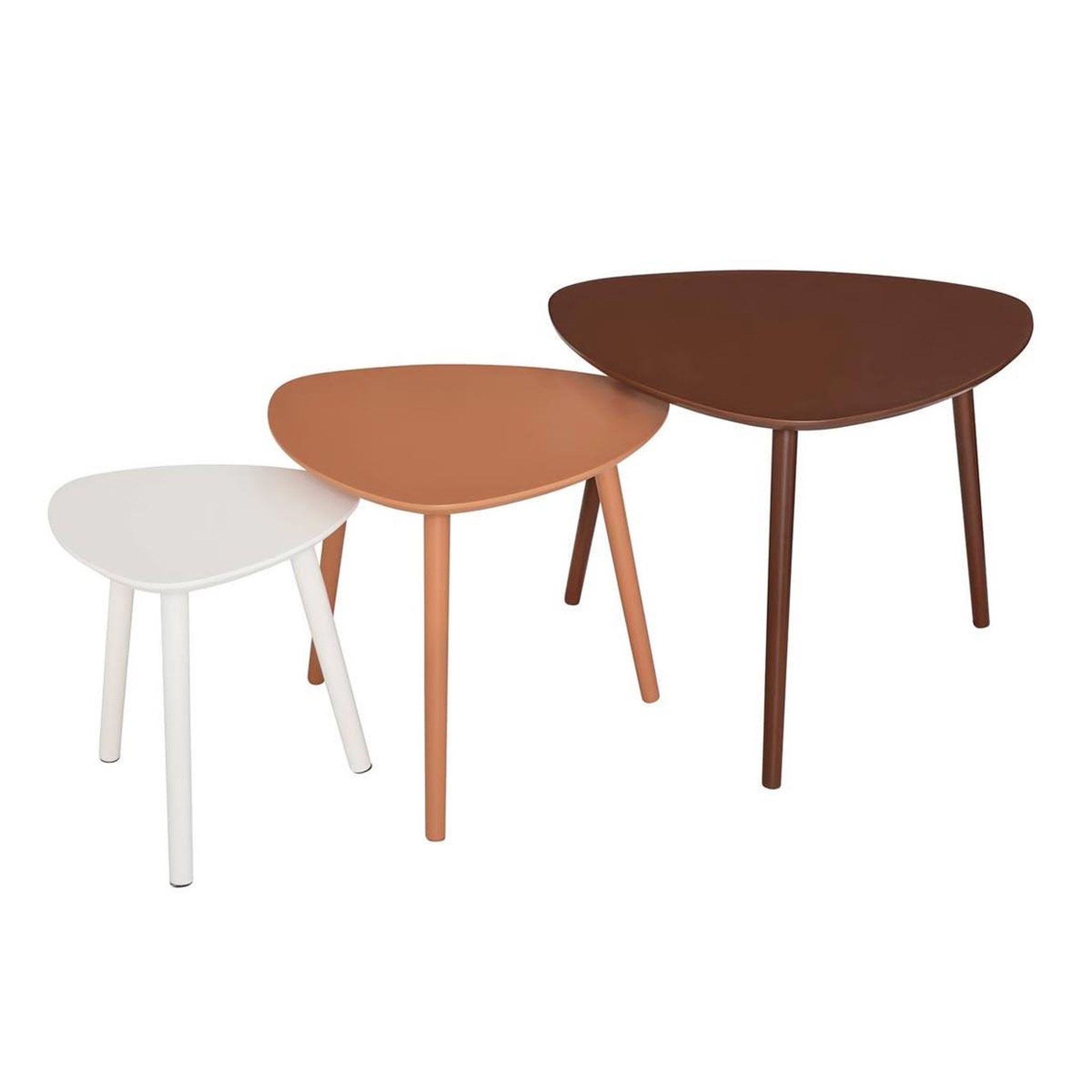 ATMOSPHERA Lot de 3 tables à café gigognes  mileo  60cm brun