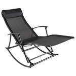 VIDAXL Chaise a bascule de jardin Acier et textilene Noir