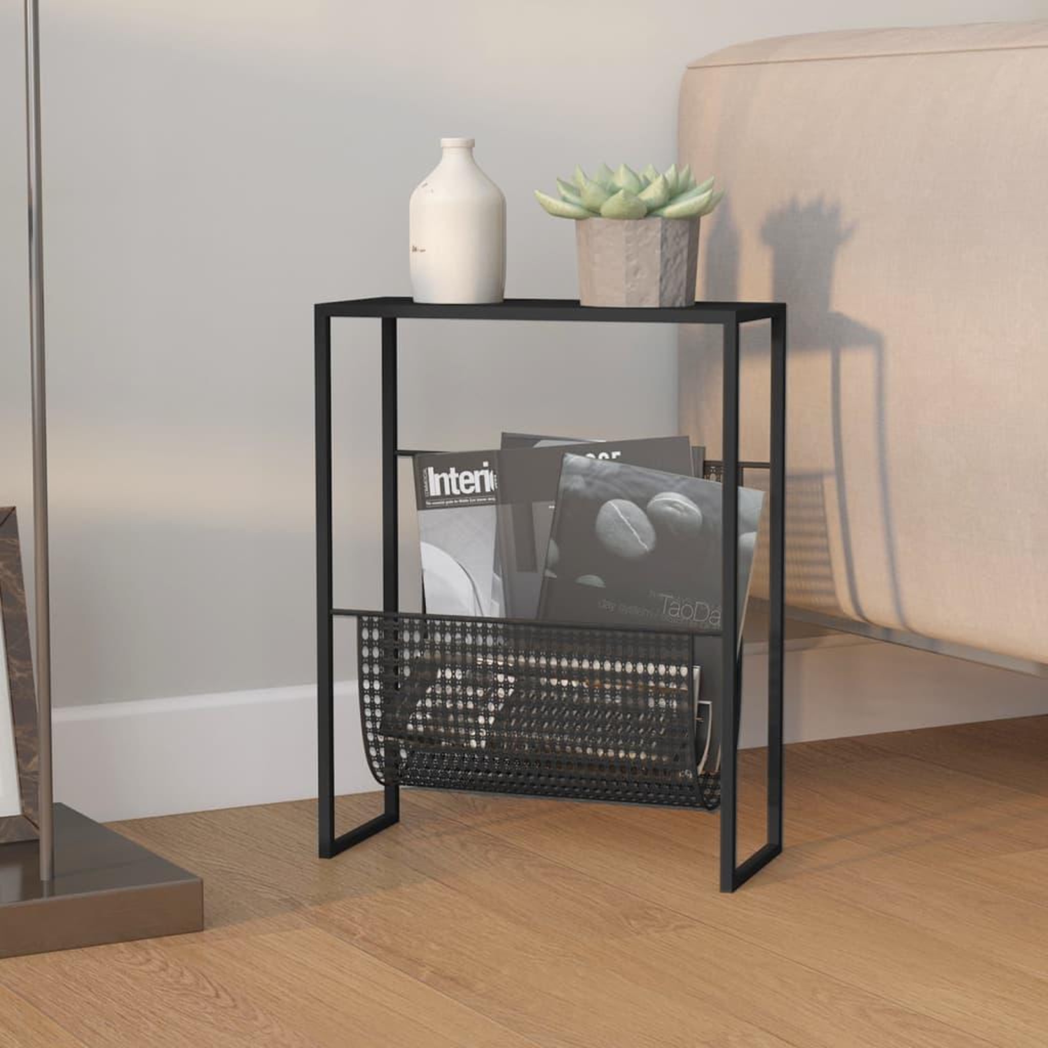 VIDAXL Porte-revue Noir 35x15x45 cm Acier