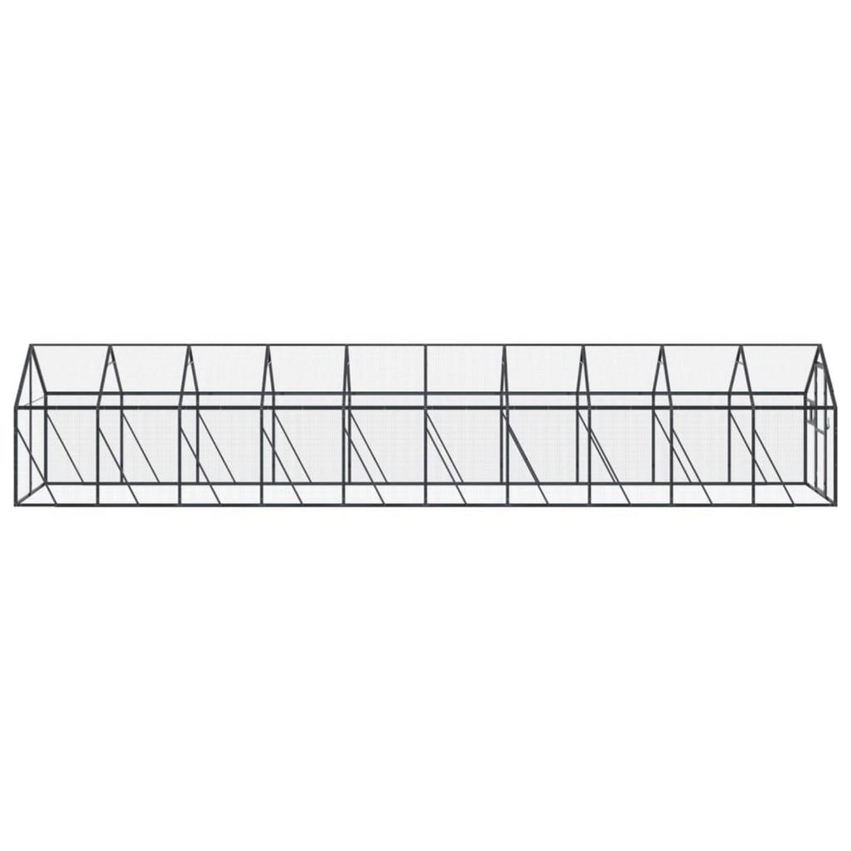 VIDAXL Voliere anthracite 1,79x10x1,85 m aluminium