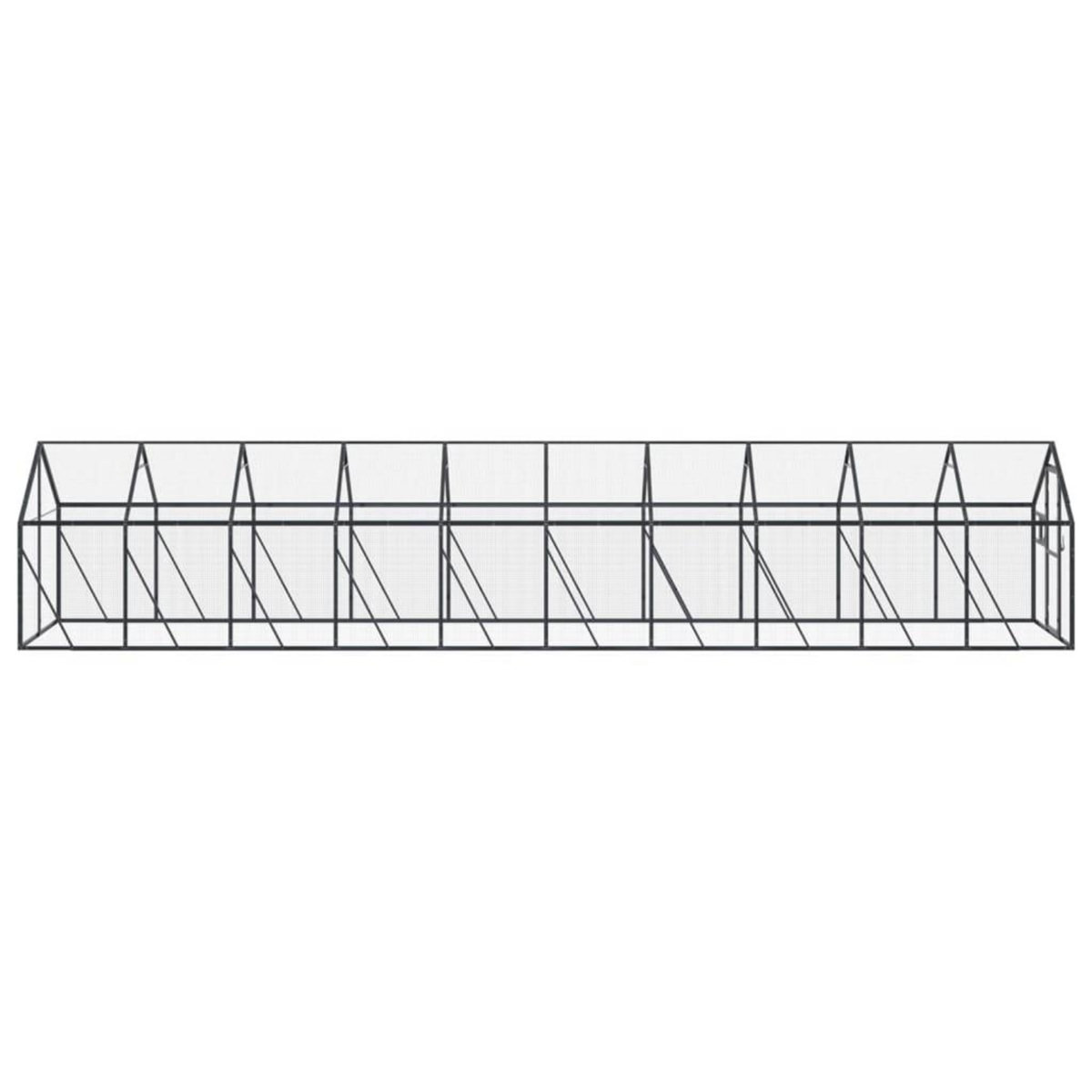 VIDAXL Voliere anthracite 1,79x10x1,85 m aluminium