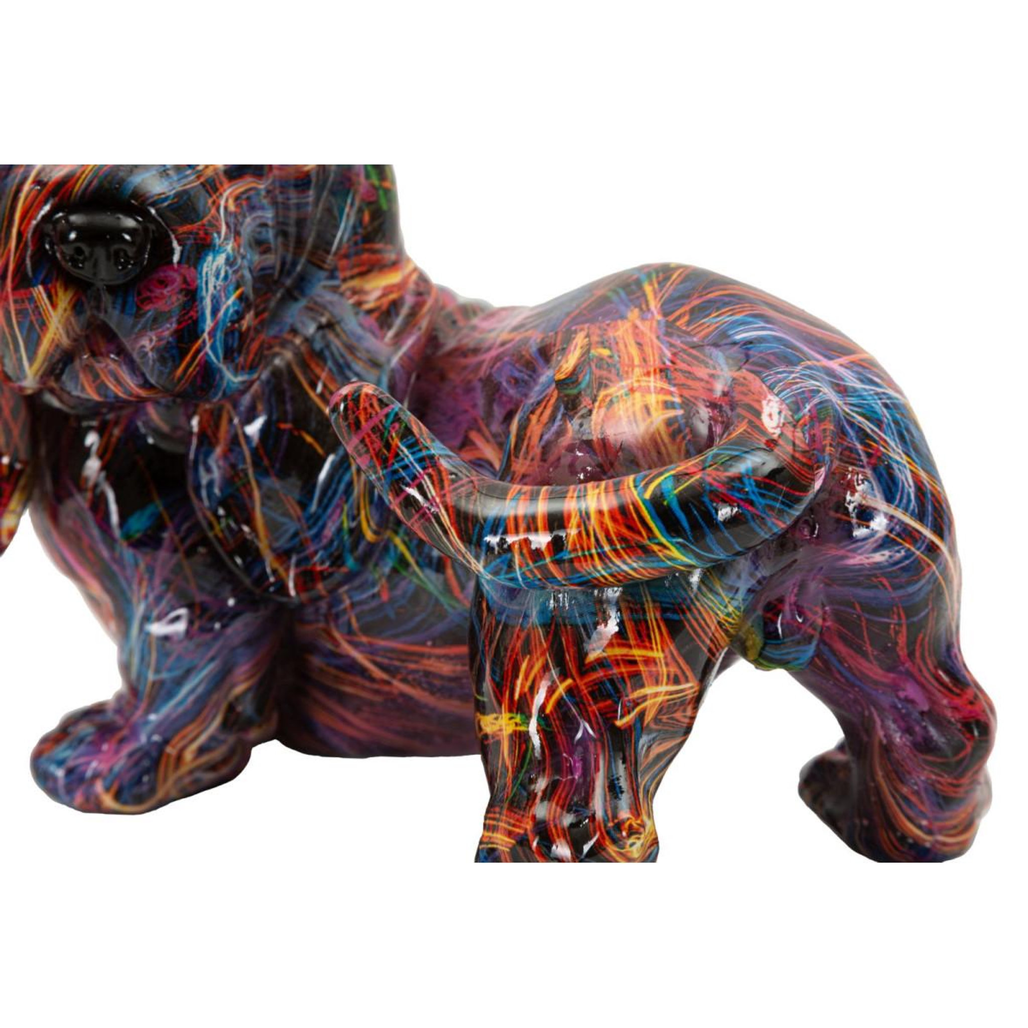 Voir la diapositive 5 : Paris Prix Statuette teckel en résine  psyco  20cm multicolore