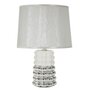 Voir la diapositive 1 : Paris Prix Lampe à Poser en Céramique  Lace  33cm Argent & Blanc