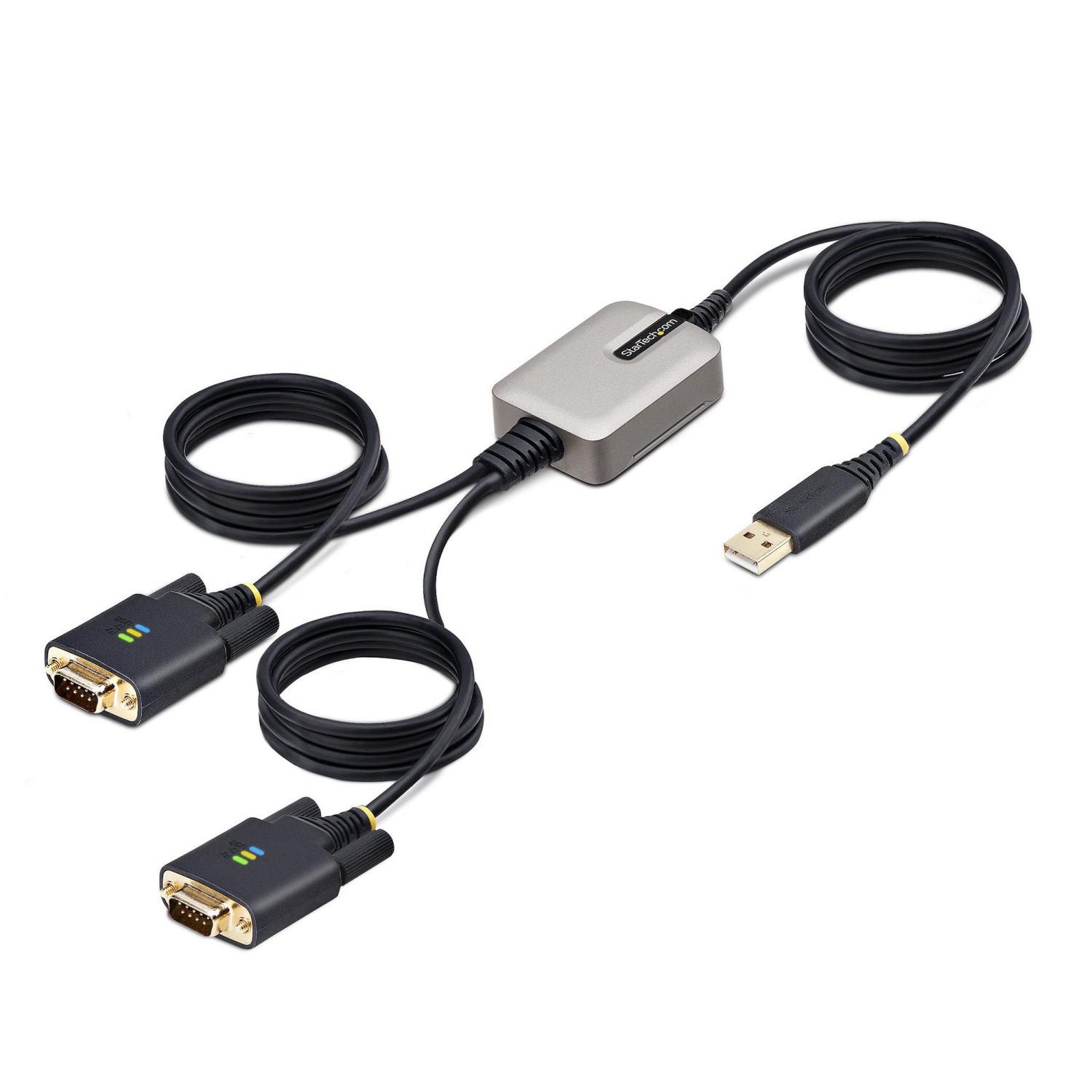 Startech Startech.com 2p6ffc-usb-serial changeur de genre de câble usb-a 2 x db-9 rs-232 noir, gris