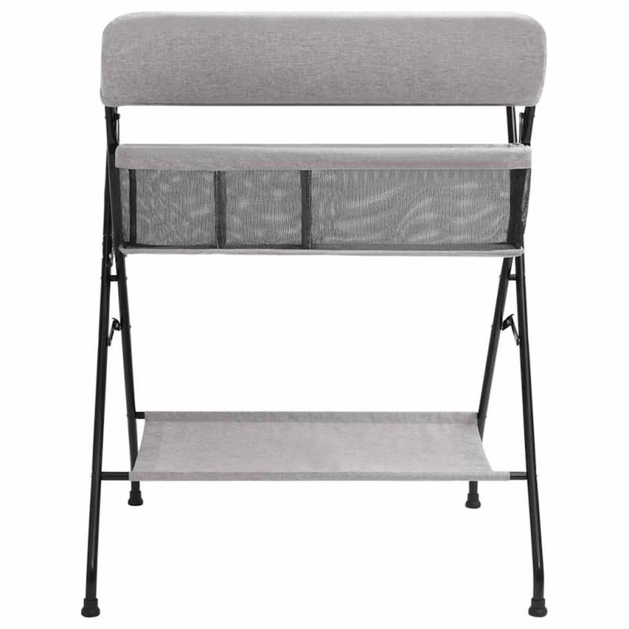 Voir la diapositive 3 : VIDAXL Table à langer Gris clair Fer